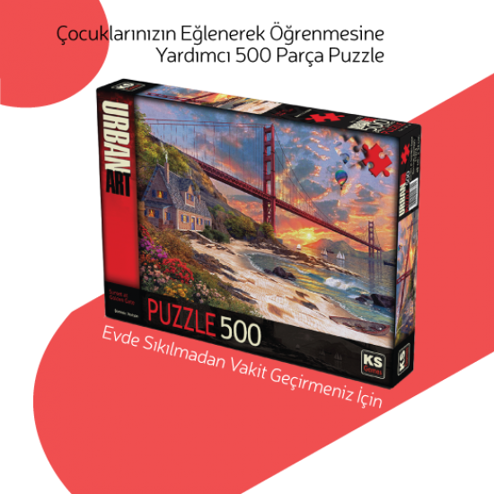 Sunset At Golden Gate 500 Parça Puzzle