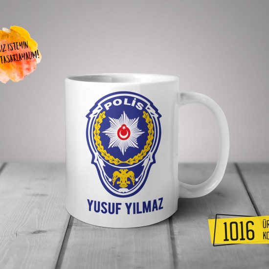 Kişiye Özel Baskılı Kupa- Polis Tasarım Baskılı Kupa 1016