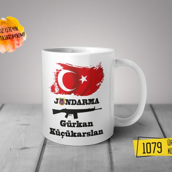 Kişiye Özel Baskılı Kupa-Jandarma Özel Tasarım Baskılı Kupa 1079