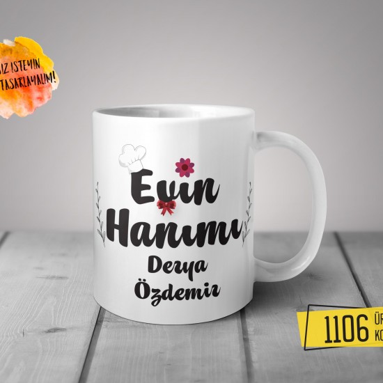 Kişiye Özel Baskılı Kupa-Ev Hanımı Tasarım Baskılı Kupa 1106