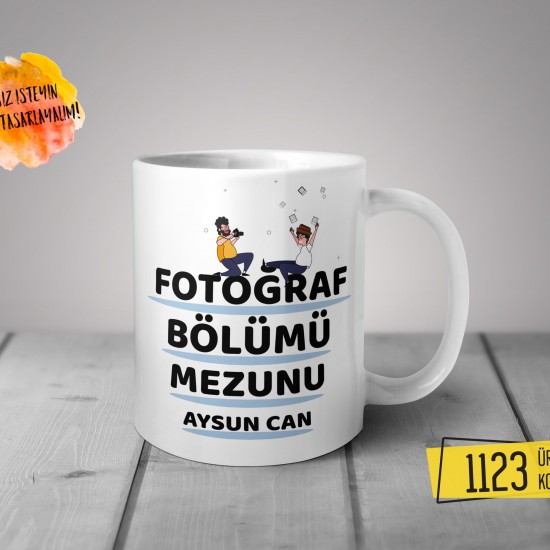 Kişiye Özel Baskılı Kupa- Fotoğraf Bölümü Mezunu Tasarım Baskılı Kupa 1123