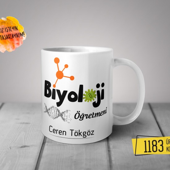 Kişiye Özel Baskılı Kupa - Biyoloji Öğretmeni Tasarım Baskılı Kupa 1183