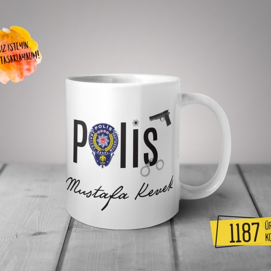 Kişiye Özel Baskılı Kupa - Polis Tasarım Baskılı Kupa 1187