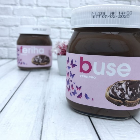 İsim Baskılı Pembe Nutella- 2'li Set