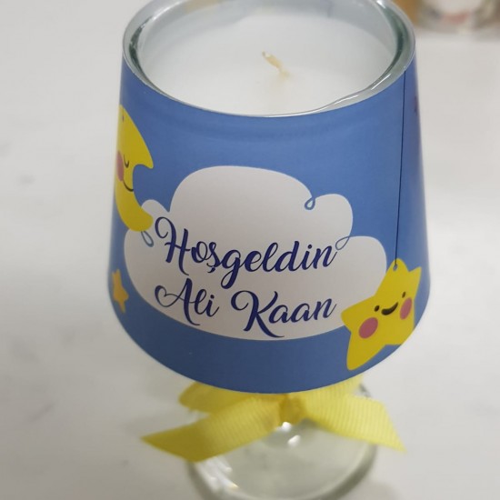 Kişiye Özel Baskılı Abajur Mum - 002