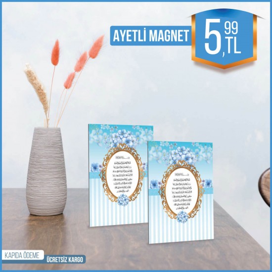 Mavi Ayetli Magnet -133