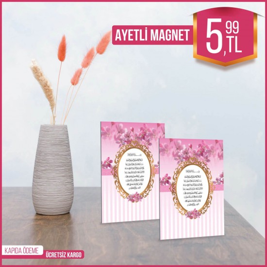 Pembe Ayetli Magnet -132