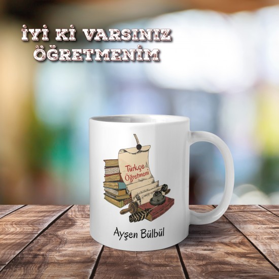 Öğretmenler Gününe Özel Kupa - Türkçe Öğretmeni 029