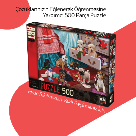 Puppies in the Bedroom 500 Parça Puzzle