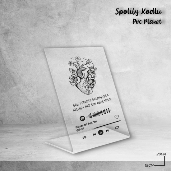 Sevgililer Gününe Özel Spotify Kodlu Pvc Plaket - 05