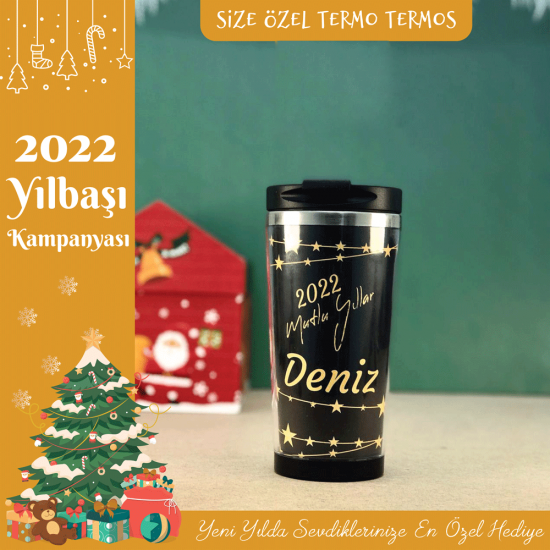 Yılbaşına Özel Tasarımlı Termos Bardak - Y2047