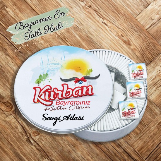 Bayram Çikolatası-Yuvarlak Metal Kutu B053